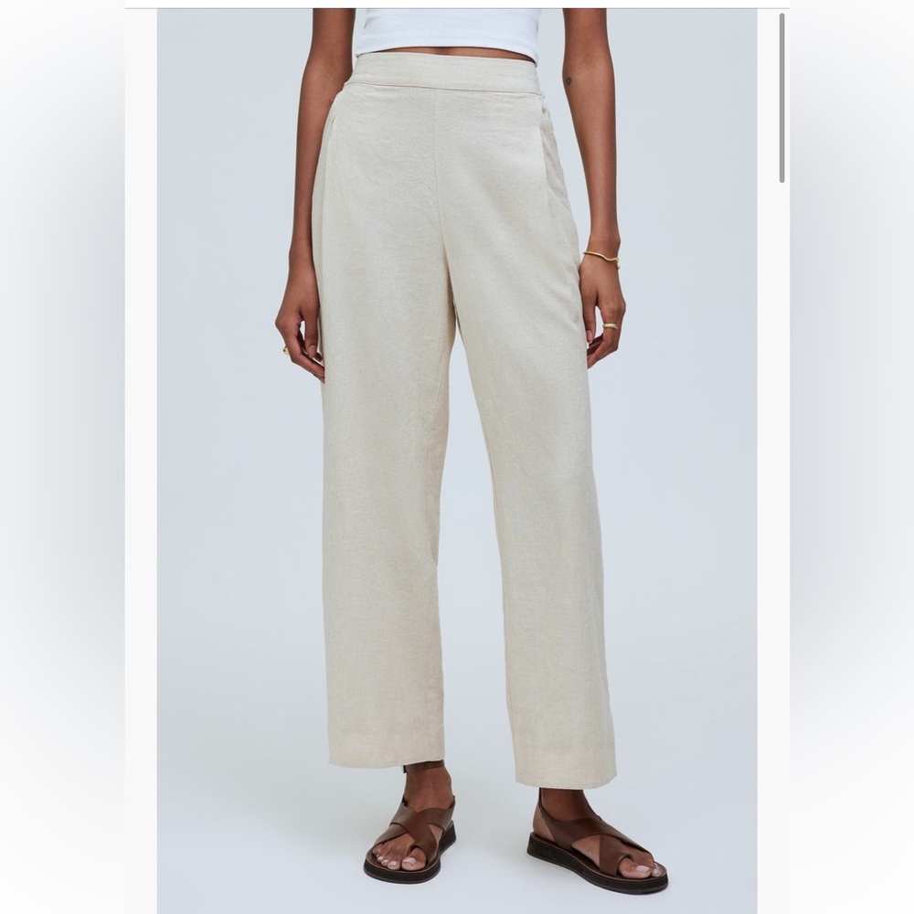 Madewell Cream Wide Leg Pants High-Rise